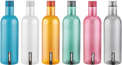 NAYASA 1000 ml Plastic Bottle(Pack of 6, Multicolor)
