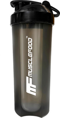 MuscleFood Athletics Premium Typhoon Plastic Gym Shaker | 100% Leakproof with Whisk Ball 700 ml Shaker(Pack of 1, Black, Plastic)