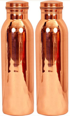 UNICOP 1000 ml Copper Bottle(Pack of 2, Brown)