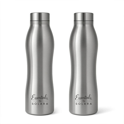 Solara Stainless Steel Water Bottle, Water Bottle 1 Liter for kids, Fridge, Office, 1000 ml Steel Bottle(Pack of 2, Silver)