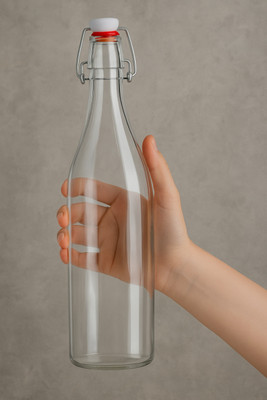 kanthee 1000 ml Glass Bottle(Pack of 1, Clear)