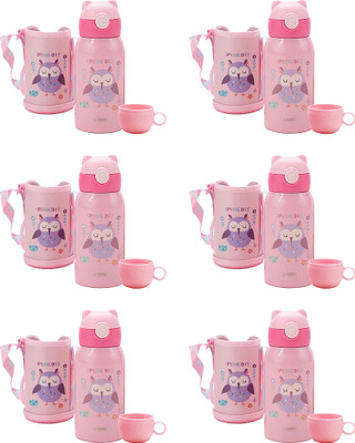 KUBER INDUSTRIES 500 ml Steel Sipper(Pack of 6, Pink)