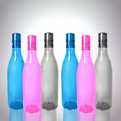 3D METRO SUPER STORE 1000 ml PET Bottle(Pack of 6, Multicolor)