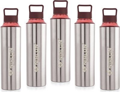 NIRLON 900 ml Steel Bottle(Pack of 5, Silver)