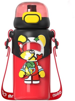 Ninos Stainless Steel Astro Bear water bottle – Red 460 ml Flask(Pack of 1, Red, Steel)