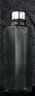 Unik Mart SQUARE SHAPE WATER BOTTLE SET WITH PREMIUM STAINLESS STEEL CAP 1000 ml Bottle(Pack of 1, Black, PET)