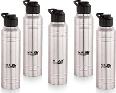 NIRLON 1000 ml Steel Bottle(Pack of 5, Silver)
