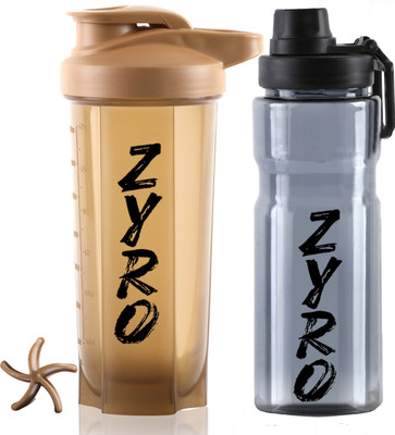 ZYRO 750 ml Plastic Shaker(Pack of 2, Black)