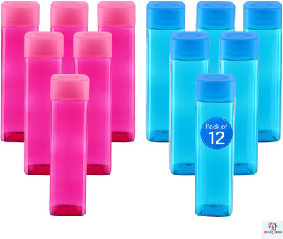 Heart Home 1000 ml Plastic Bottle(Pack of 12, Pink, Blue)