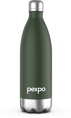 pexpo Electro 1000, Hot&Cold ISI Certified Thermosteel Water Bottle, Leakproof 980 ml Steel Flask(Pack of 1, Green)