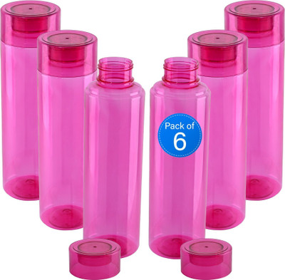 KUBER INDUSTRIES 1000 ml Plastic Bottle(Pack of 6, Red)