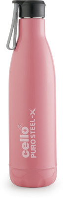 cello 700 ml Steel, Plastic Bottle(Pack of 1, Pink)
