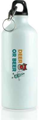 Tulip Art Deer Or Beer: Beautifully Crafted Sipper Bottles Best Gift for Boys Girls 600 ml Bottle(Pack of 1, White, Aluminium)