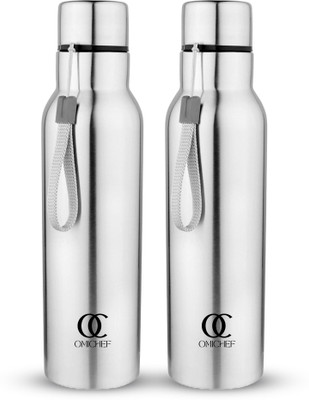Omichef 750 ml Steel Bottle(Pack of 2, Silver)
