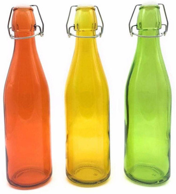 AFAST 1000 ml Glass Bottle(Pack of 3, Red, Yellow, Green)