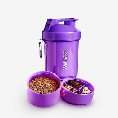 Wellness 500 ml PET, Plastic Shaker(Pack of 1, Purple)