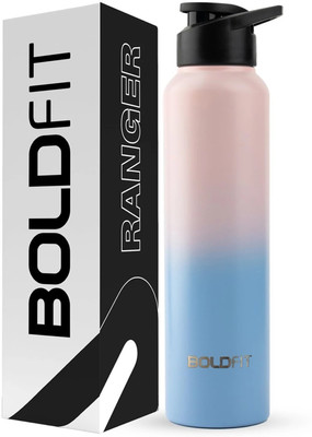 BOLDFIT 1000 ml Steel Bottle(Pack of 1, Pink, Blue)