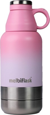 Melbify 3IN1 Insulated Vacuum Flask Water Bottle(1L) 1000 ml Flask(Pack of 1, Pink, Steel)