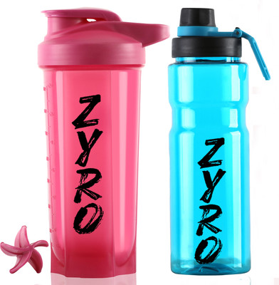 ZYRO 750 ml Plastic Shaker(Pack of 2, Pink)