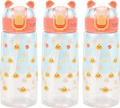 KUBER INDUSTRIES 550 ml Plastic Sipper(Pack of 3, Orange)