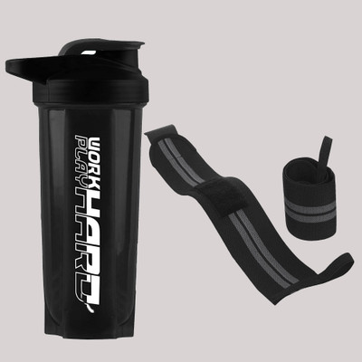 TRUE INDIAN 700 ml Plastic Shaker(Pack of 2, Black)