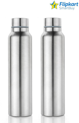 Flipkart SmartBuy SINGLE WALL STAINLESS STEEL FRIDGE WATERBOTTLE FOR DAILY USE IN HOME AND OFFICE 1000 ml Bottle(Pack of 2, Silver, Steel)