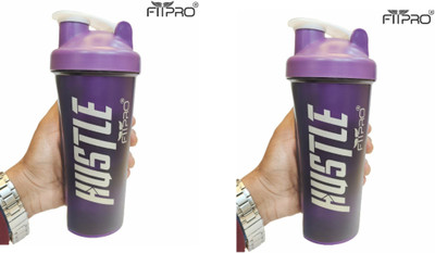 FitPro 700 ml Plastic Shaker(Pack of 2, Purple, Purple)
