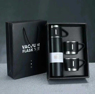 Shifozaa 500 ml Steel Flask(Pack of 3, Black)
