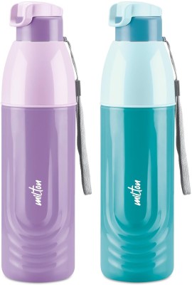 MILTON Kool Nectar 900 Plastic Insulated Water Bottle, 700 ml each, Purple and Sky Blue 700 ml Bottle(Pack of 2, Blue, Purple, Plastic)