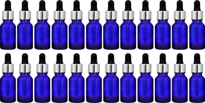 ceeyu 15 ml Glass Bottle(Pack of 24, Blue)