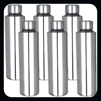 Trendblend 1000 ml Steel Bottle(Pack of 6, Silver)