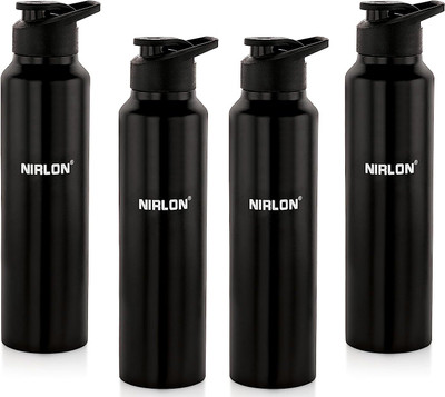 NIRLON 1000 ml Steel Bottle(Pack of 4, Black)