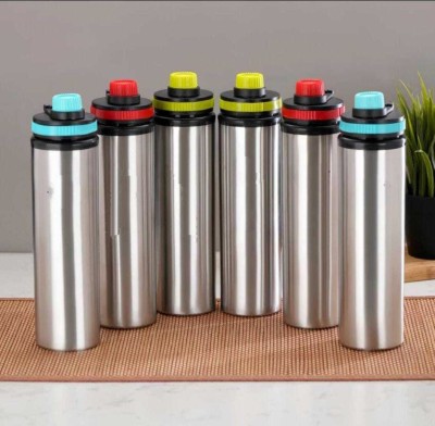 ATROCK Water Bottle Stainless Steel Fridge | Gym & Sports Water Bottle 900 ml Bottle(Pack of 6, Multicolor, Steel)