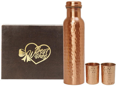 INTERNATIONAL GIFT 1000 ml Copper Bottle With Drinking Glass(Pack of 1, Copper)