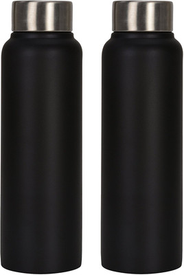Tannu Craft 900 ml Steel Bottle(Pack of 2, Black)