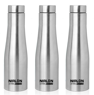 NIRLON 1000 ml Steel Bottle(Pack of 3, Silver)