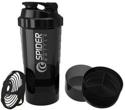 HouseOfCommon 500 ml Plastic Shaker(Pack of 1, Black)