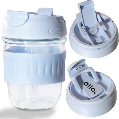 Allo 350 ml Glass Bottle(Pack of 1, Blue)