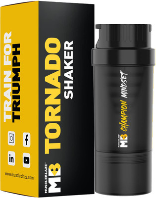 MUSCLEBLAZE 500 ml Plastic Shaker(Pack of 1, Black)