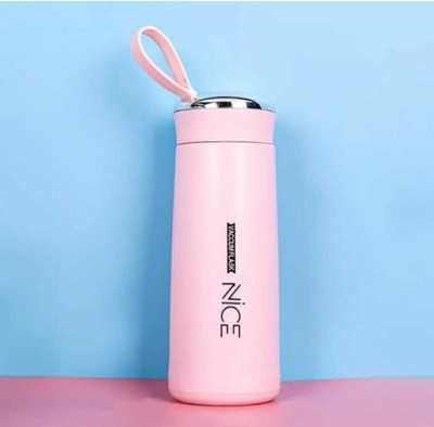 jaya enterprises Nice Water bottle 400ml 400 ml Flask(Pack of 1, Pink, Glass)
