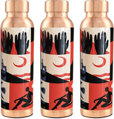 KUBER INDUSTRIES 950 ml Copper Bottle(Pack of 3, Copper)