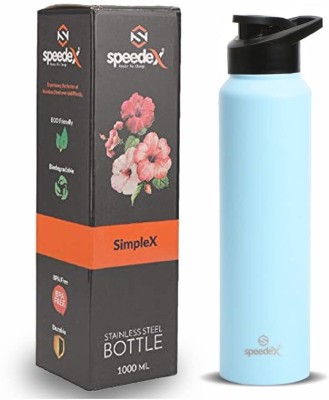 SPEEDEX Stainless Steel Water Bottle for Kids fridge School Gym Home office Boys Girls 1000 ml Bottle(Pack of 1, Blue, Steel)