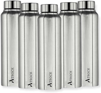 ATROCK Water Bottle| Stainless Steel Fridge Bottle Set of 5| Rust Proof| Leak Proof 1000 ml Bottle(Pack of 5, Silver, Steel)