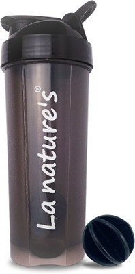 La Natures 650 ml Plastic Shaker(Pack of 1, Black)