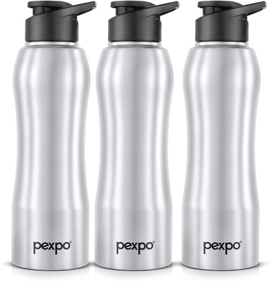 pexpo 1000 ml Steel Bottle(Pack of 3, Silver)