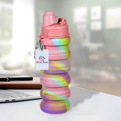 Heart Home 500 ml Silicone Bottle(Pack of 1, Pink)