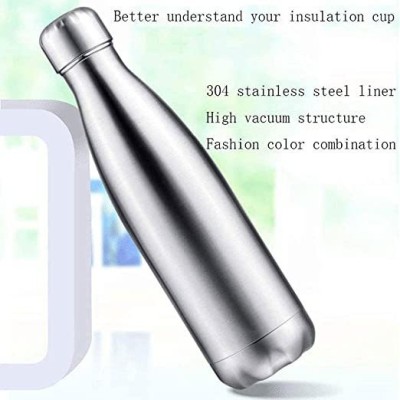 DIVINE CLUB FASHION Stainless Steel Water Bottle 500 ml Bottle(Pack of 1, Silver, Steel)
