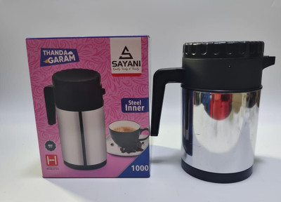 SAYANI 1000 ml Stainless Steel Flask(Pack of 1, Black)