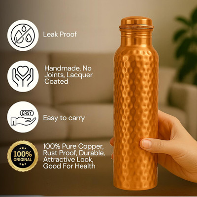 BKJ 1000 ml Copper Bottle(Pack of 1, Copper)