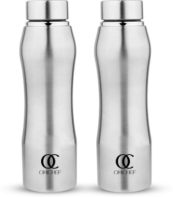 Omichef 1000 ml Steel Bottle(Pack of 2, Silver)